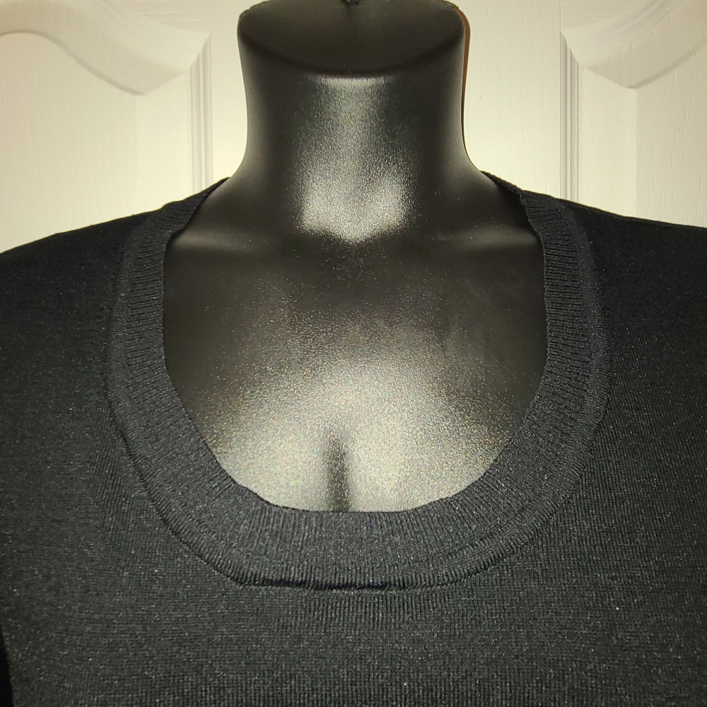 🚨3 for$21- Black XL Sweater w Ruffled 3/4 Sleeves